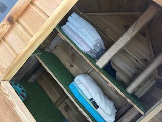 Caseta de madera para juegos de jardín LeroyMerlin