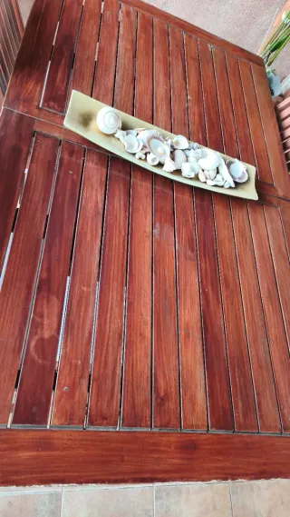 Mesa de teka extensible