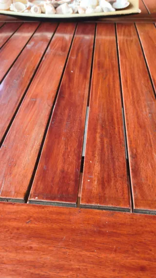 Mesa de teka extensible