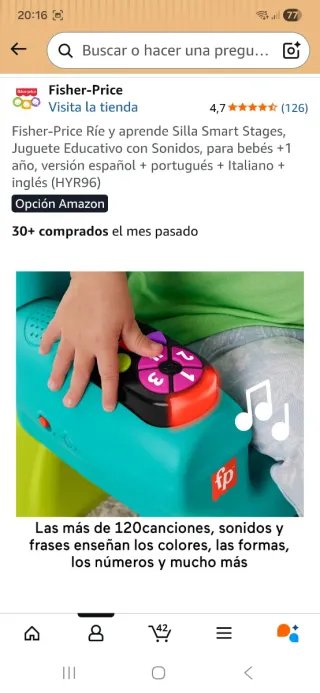 Silla Fisher-Price Smart Stages