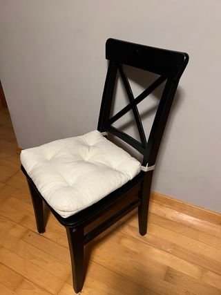 Mesa comedor negra + 4 sillas ikea