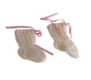Calcetines bebé o muñeca Reborn. Artesanal