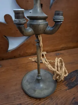 Antica lucerna ottone 3 luci