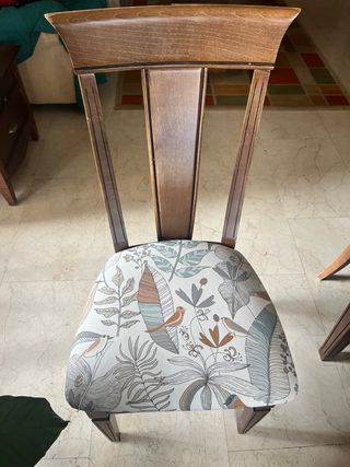 Sillas de comedor con estampado floral. 6 sillas.