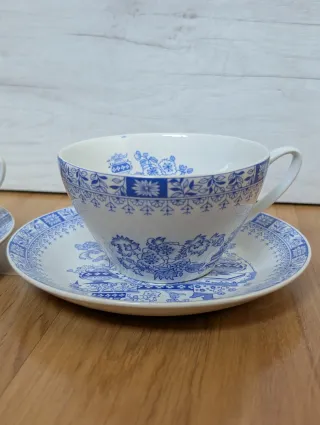 Juego 2 Tazas +Platos Pontesa Ironstone China Blau