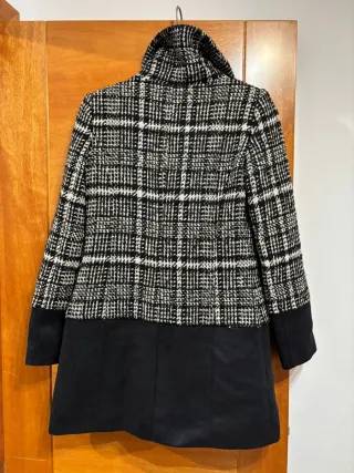Abrigo Lana Marcelino Negro Blanco