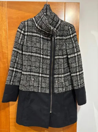 Abrigo Lana Marcelino Negro Blanco