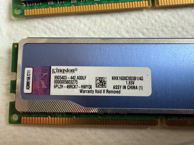2x 4GB Kingston DDR3 HyperX Blu 1600MHz CL9
