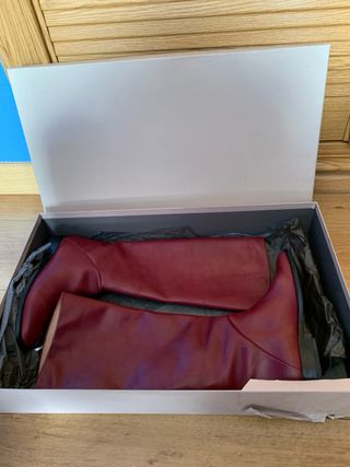 Botas Uterque Piel Burdeos Talla 36