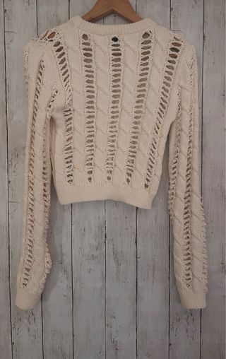 Jersey de punto calado color crudo