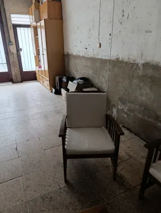 Conjunto Madera Sofá 2 Sillones Mesa