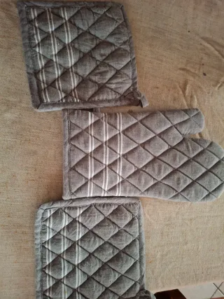 Set presine e guanto cucina grigio