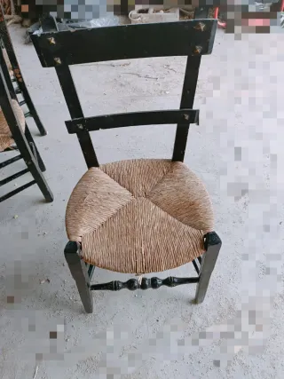 Conjunto 6 Sillas Rústicas Madera y Yute