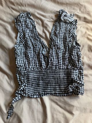 Top cuadros blanco y negro talla L