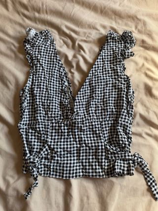 Top cuadros blanco y negro talla L