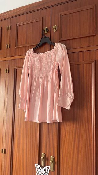 Camisa rosa palo algodón talla única