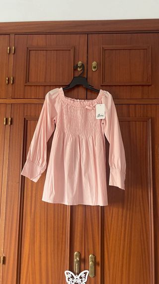 Camisa rosa palo algodón talla única