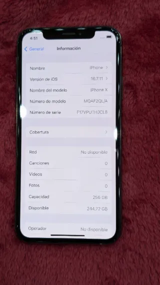 iPhone X 256GB Plata