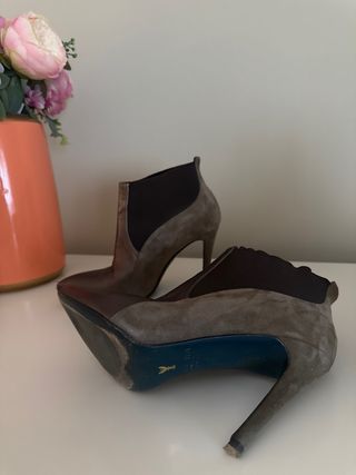 Botines Patrizia Pepe Piel Gris/Plata