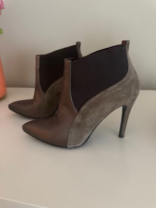 Botines Patrizia Pepe Piel Gris/Plata