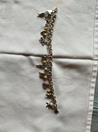 Pulsera Plata Ley Colgantes Marinos