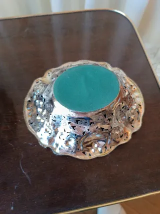 Juego de 2 cuencos vintage de metal plateado