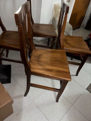 Set 4 Sedie in Legno Marrone