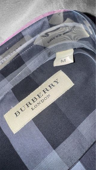 Camicia burberry originale a righe nera/grigia
