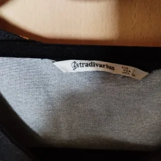 Vestido punto negro y amarillo manga 3/4