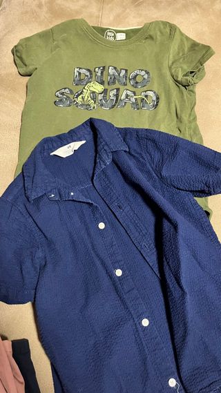 Lote 2 pantalones cortos niño Camisa y camiseta