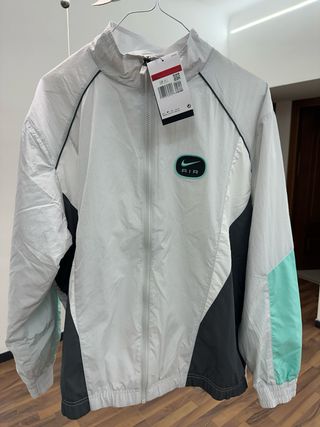 Giacca Nike Air grigia e verde acqua