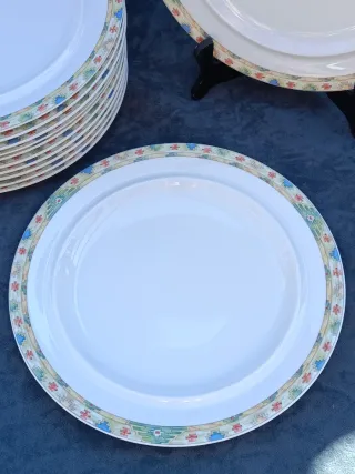 Set 12 Platos.Bidasoa. Cenefa Colores