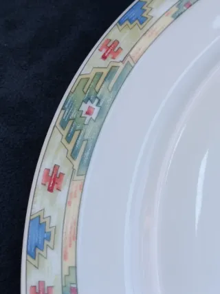 Set 12 Platos.Bidasoa. Cenefa Colores