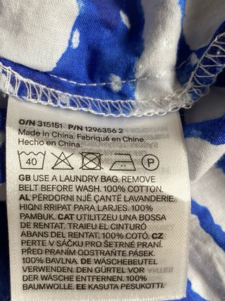 Vestido H&M floral azul y blanco talla M