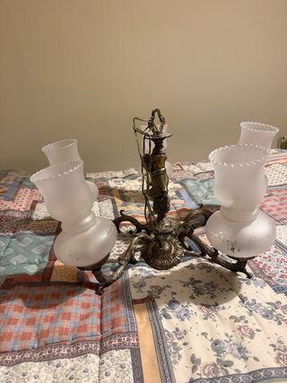 Lámpara de techo antigua metal y cristal