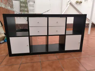 Aparador modular blanco y negro