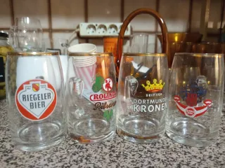 Jarras de cerveza antiguas Riegler, Pilsener, Dort