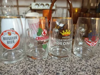 Jarras de cerveza antiguas Riegler, Pilsener, Dort