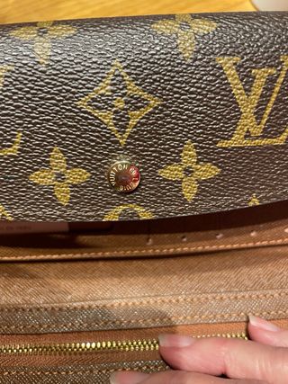 Monedero simil marca de lujo Marrón Dorado