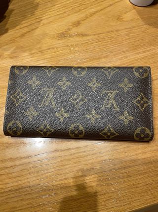 Monedero simil marca de lujo Marrón Dorado