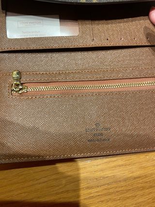 Monedero simil marca de lujo Marrón Dorado