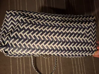 Bolsa Capazo Playa Azul Marino y Blanco