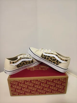 T39 Vans Blancas Leopardo