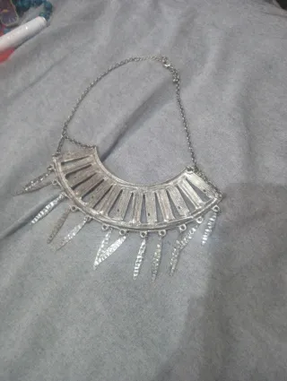 Collar Plata Diseño Hippie Turquesa
