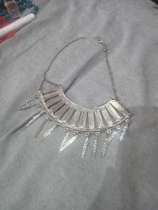 Collar Plata Diseño Hippie Turquesa