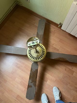 Lámpara Ventilador Vintage Madera y Metal