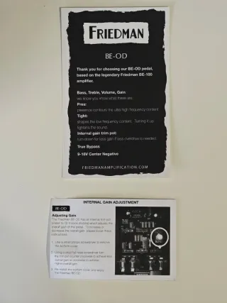 Pedal Friedman BE-OD Overdrive/Distorsione