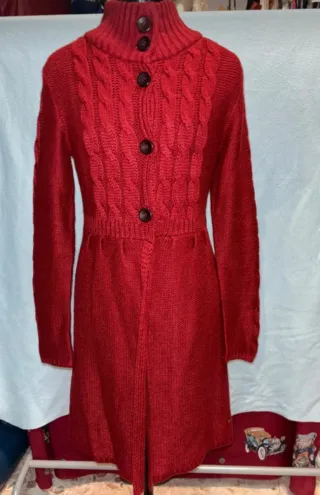 Abrigo de lana trenzado