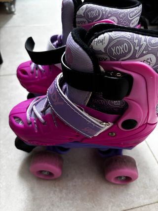 Patines 4 ruedas niña morados estendibles