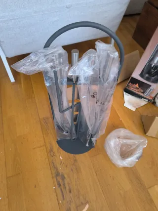 Set utensilios chimenea 4 piezas